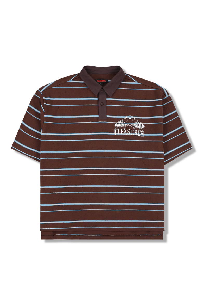 Teleport Stretch Cotton Graphic Polo, Main, color, BROWN