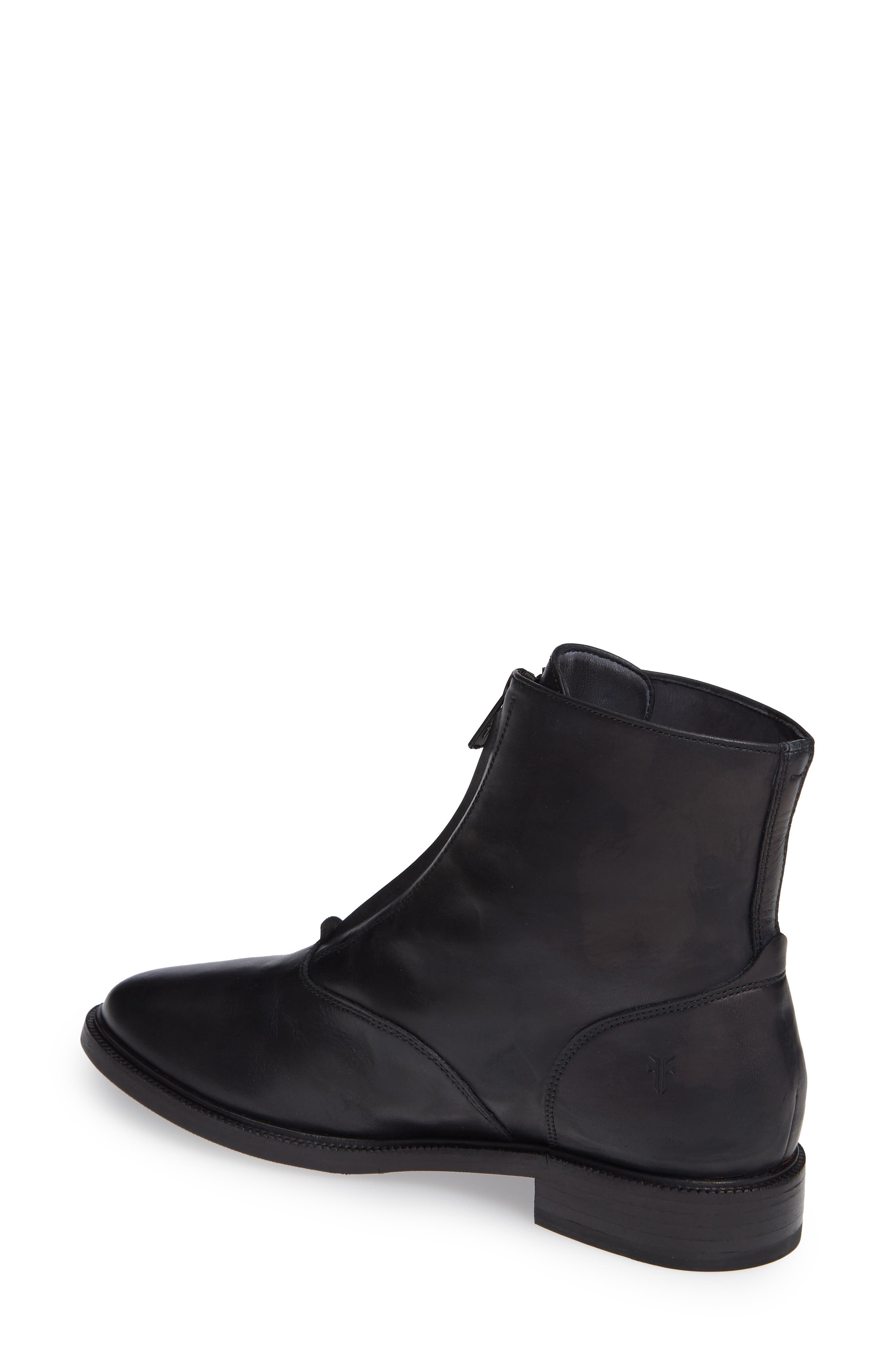 Kelly Zip Bootie, Alternate, color, BLACK LEATHER