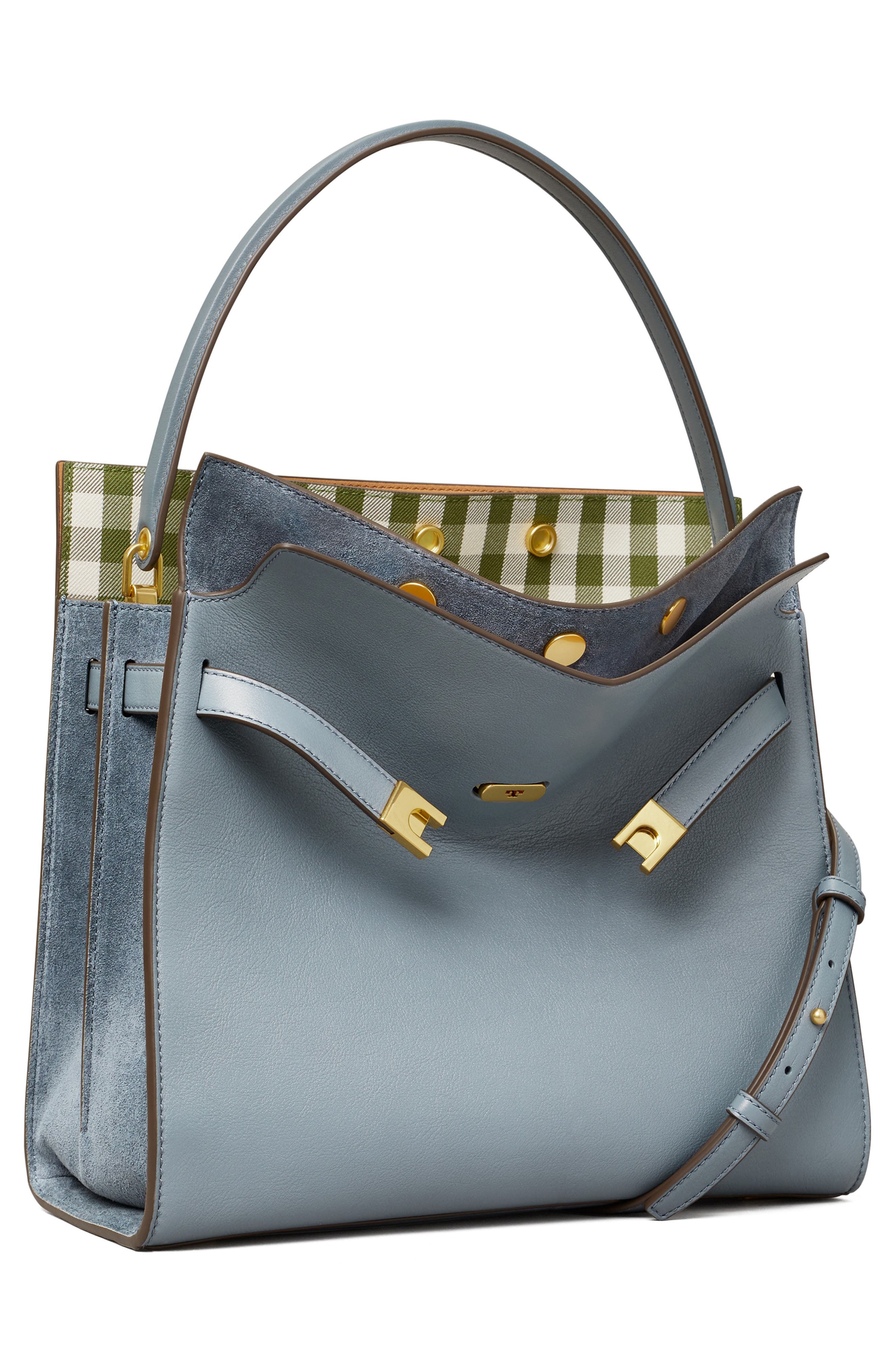 Tory Burch Lee Radziwill Leather Double Bag, Alternate, color, 