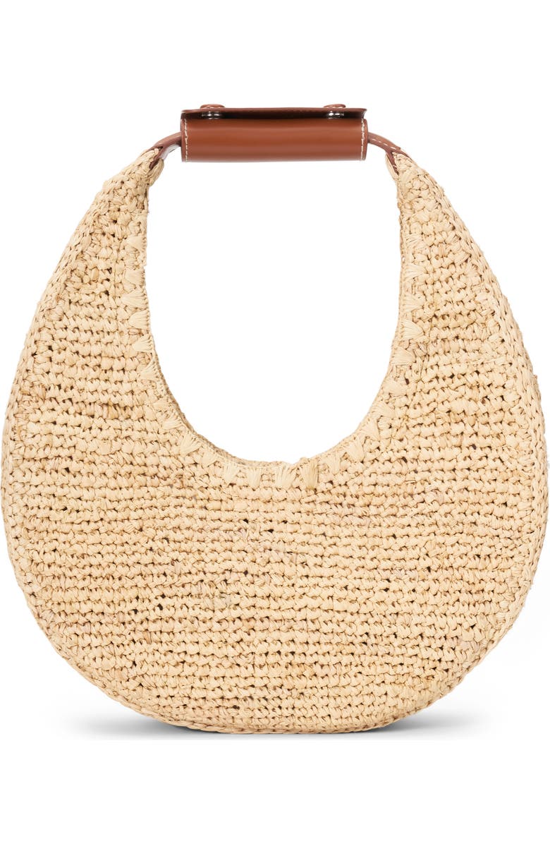 STAUD Moon Raffia Tote, Main, color, Natural/ Tan
