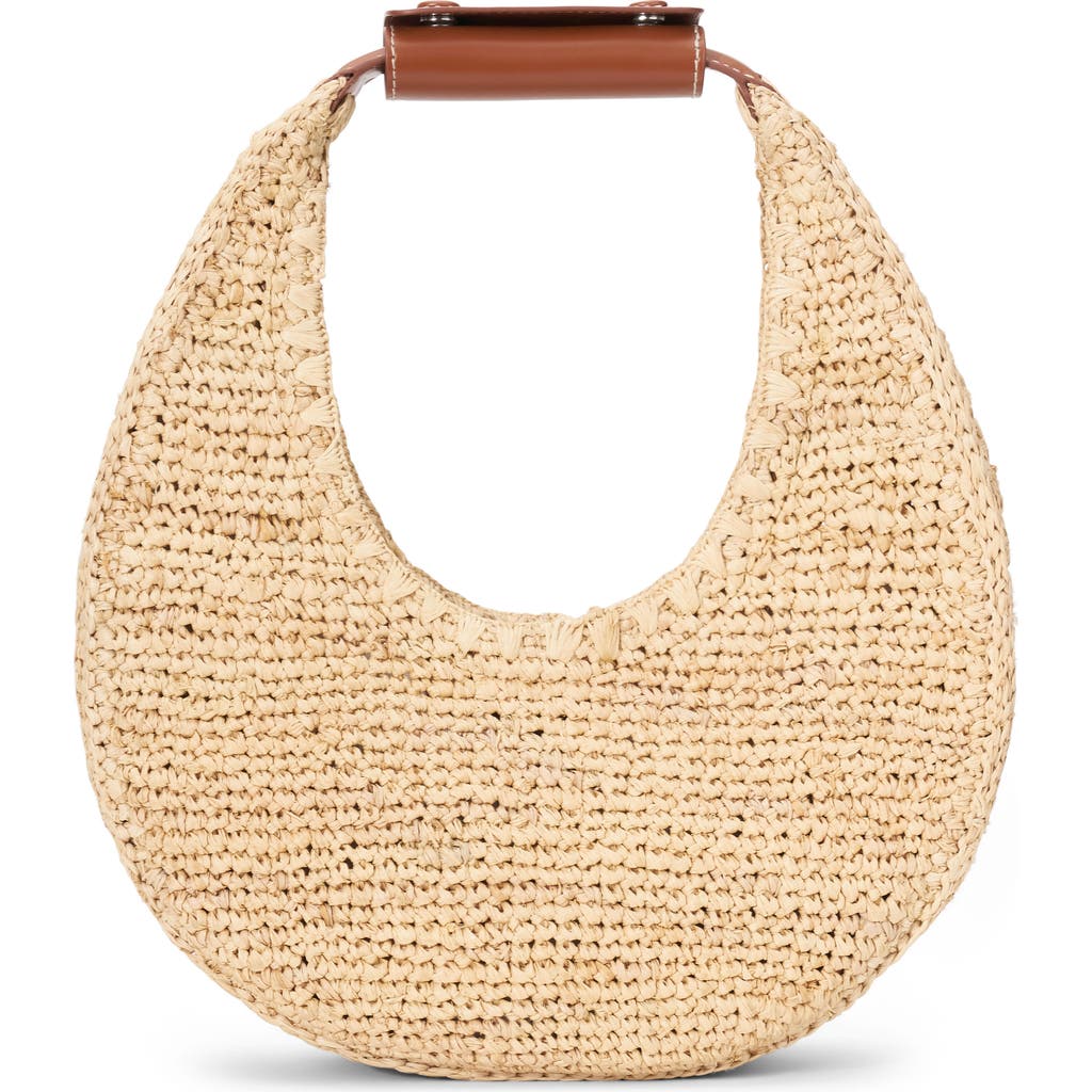 Staud Moon Raffia Tote In Brown