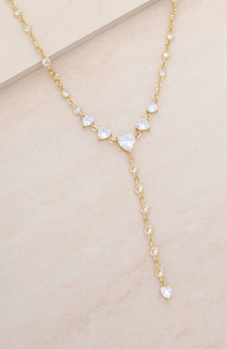Ettika Queen of Hearts Y Necklace, Alternate, color, Gold