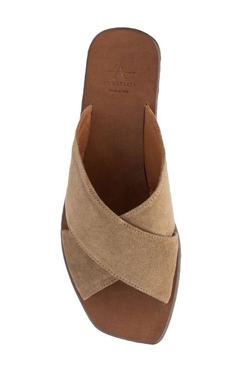 Aquatalia Britt Water Repellent Slide Sandal In Brown