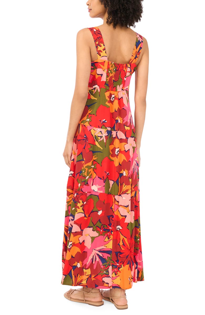 Vince Camuto Print Sleeveless Maxi Dress, Alternate, color, Lobster Red