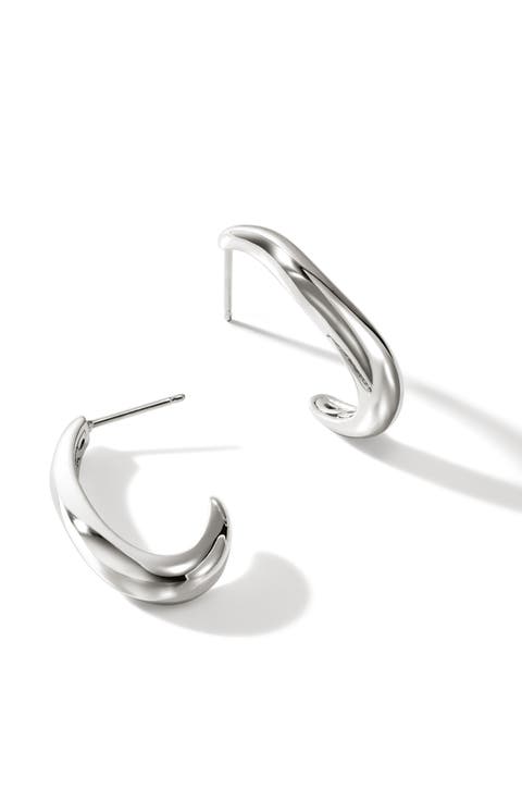 Medium Surf J Hoop Earrings