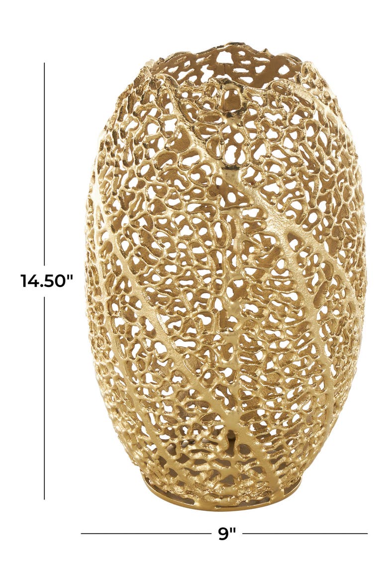 Golden Metal Vase, Alternate, color, GOLD