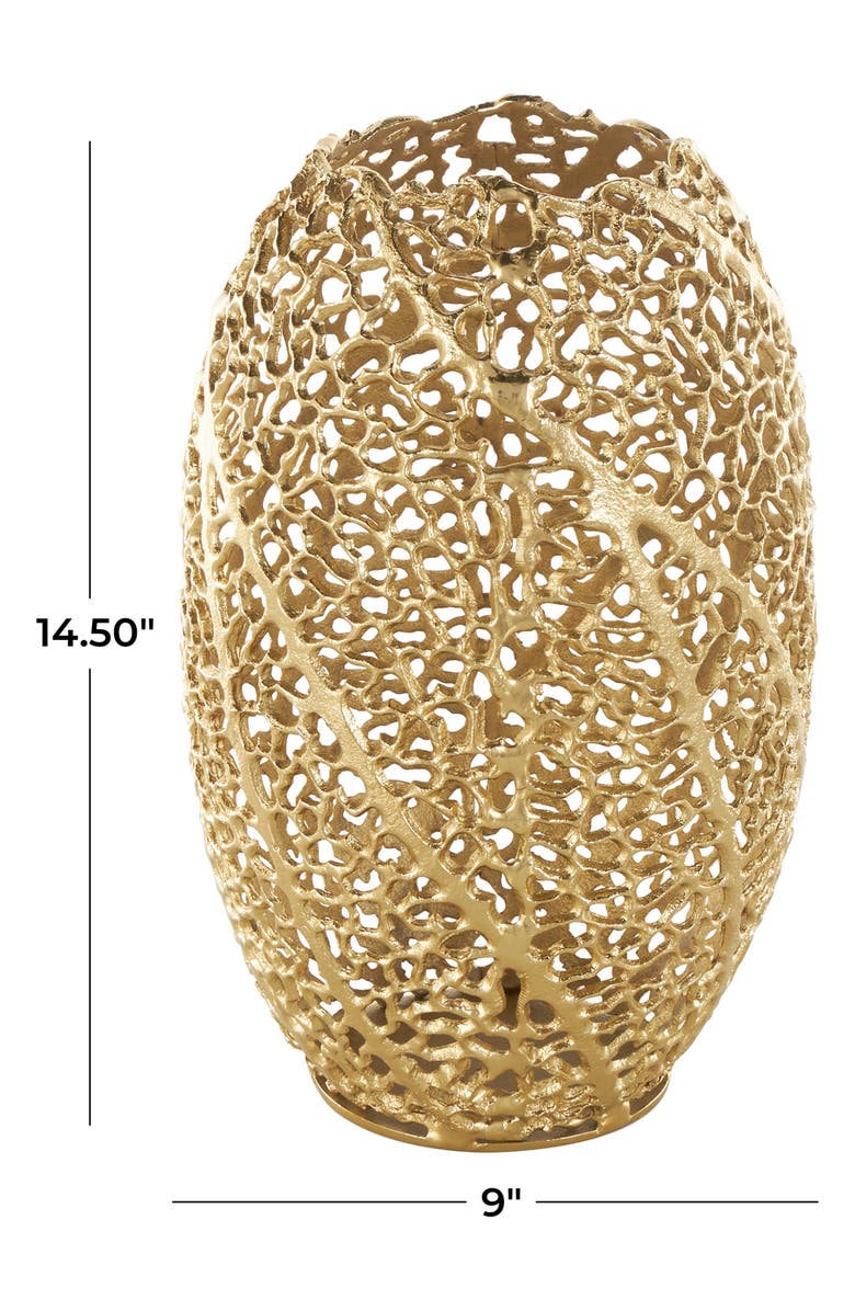 VIVIAN LUNE HOME Golden Metal Vase, Alternate, color, 