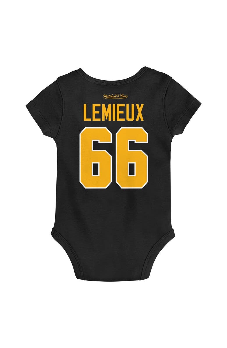 Mitchell & Ness Infant Mitchell & Ness Mario Lemieux Black Pittsburgh Penguins Captain Patch Name & Number Bodysuit, Alternate, color, 