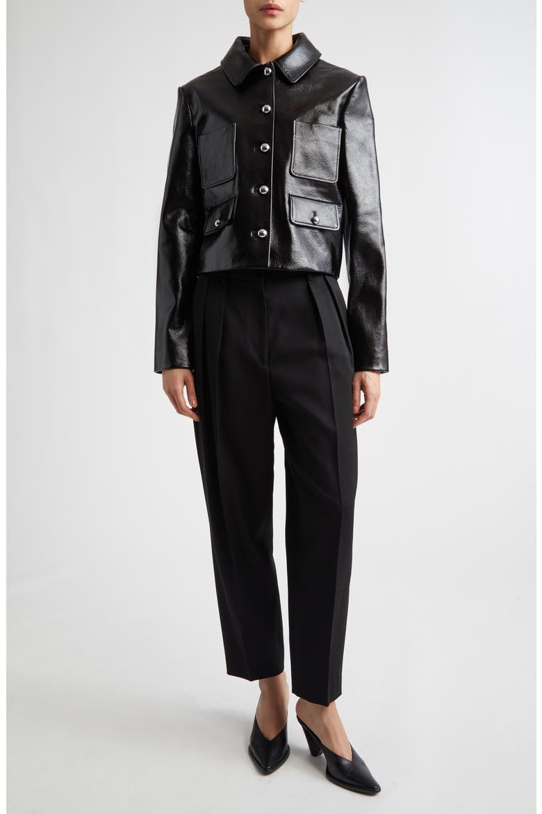 Astley Lambskin Leather Jacket, Alternate, color, BLACK