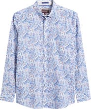 Johnston & Murphy Large Mosaic Print Button-Up Shirt