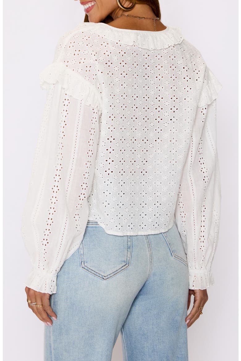 Mabel Tie Front Crop Cotton Broderie Anglaise Top, Alternate, color, CREAM