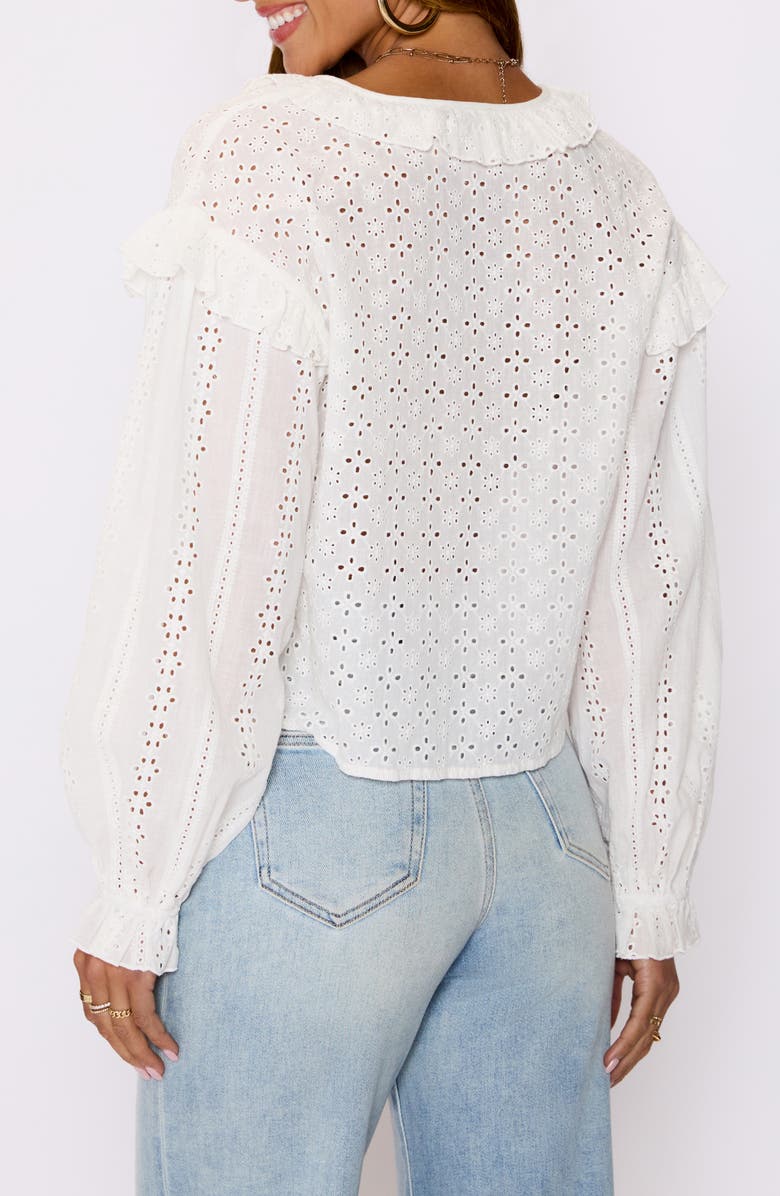 VICI Collection Mabel Tie Front Crop Cotton Broderie Anglaise Top, Alternate, color, Cream