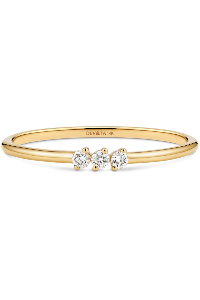 Triple Round Lab Grown Diamond Ring in 14K Gold, Main, color, Yellow Gold
