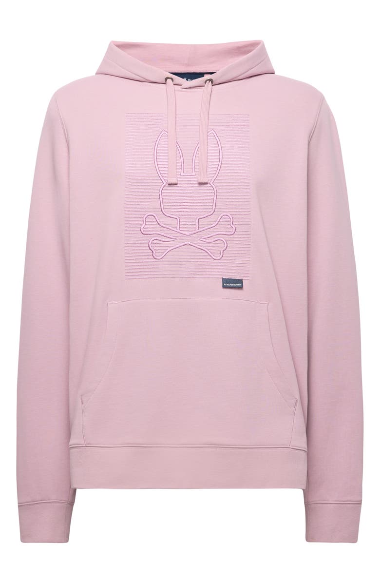 Psycho Bunny Grant Embroidery Texture Hoodie, Alternate, color, Mauve Shadows