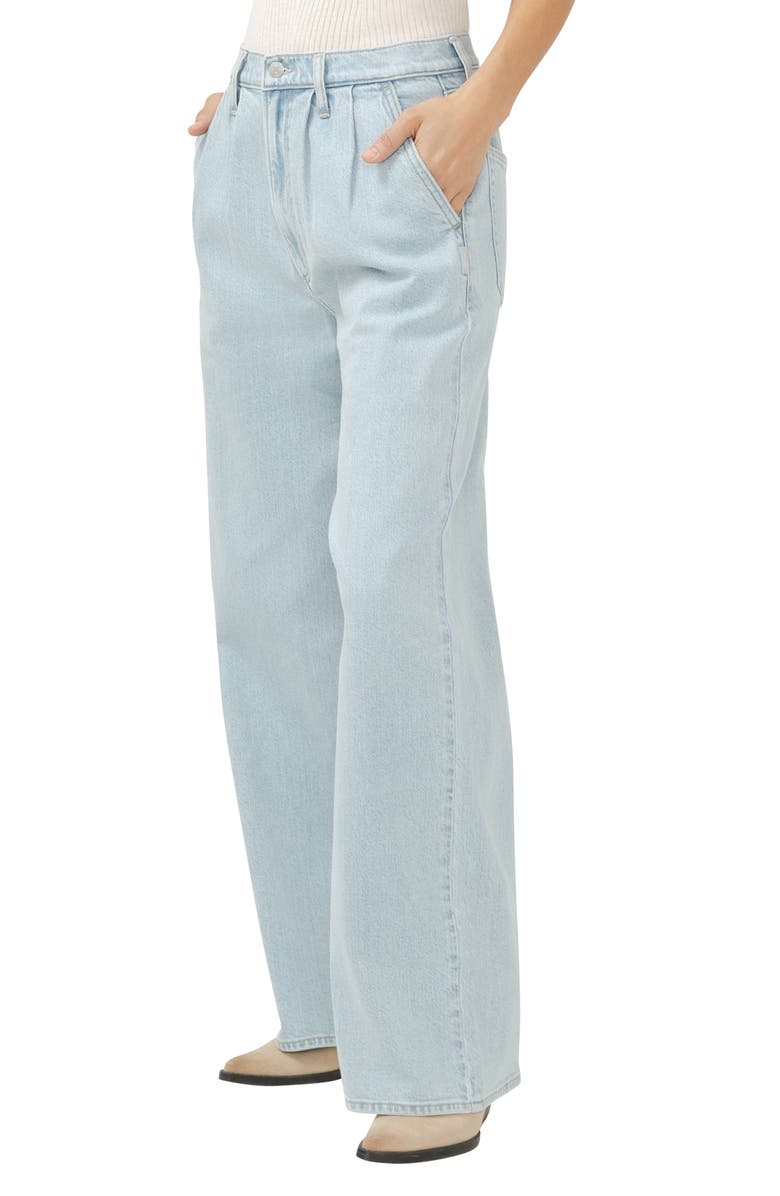 Silver Jeans Co. Pleated High Waist Wide Leg Trouser Jeans, Alternate, color, Del Mar Wash