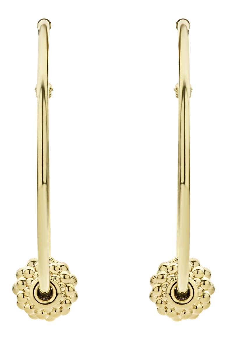 Caviar Gold Medium Hoop Earrings, Alternate, color, GOLD
