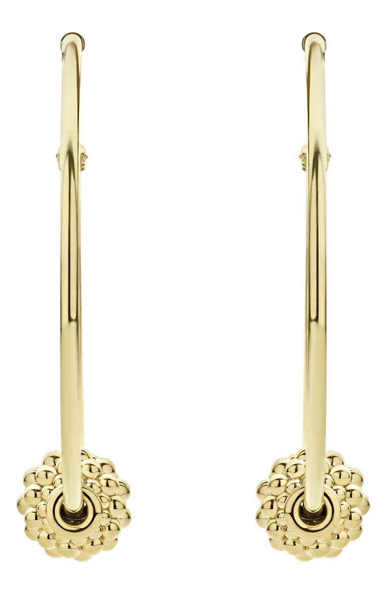 LAGOS Caviar Gold Medium Hoop Earrings, Alternate, color, Gold