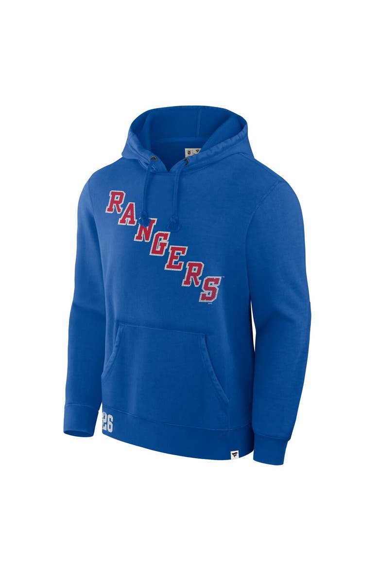 Men's Fanatics Royal New York Rangers Decades Collection Tradition Fleece Pullover Hoodie, Alternate, color, Royal