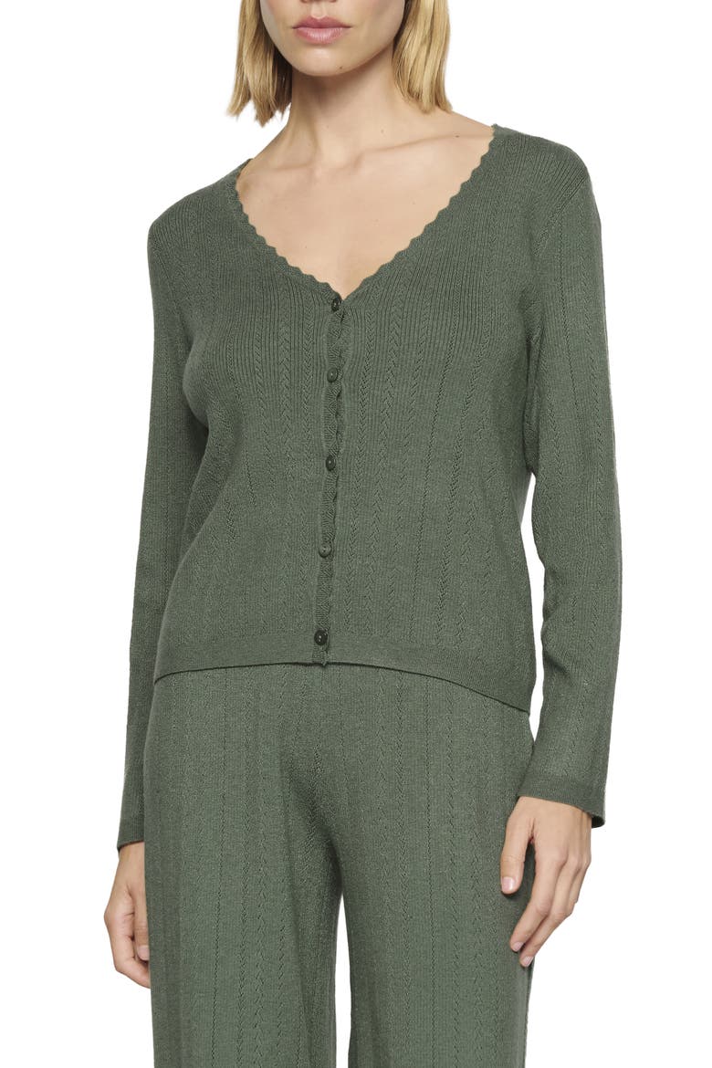 Pointelle Cardigan, Main, color, DESERT SAGE