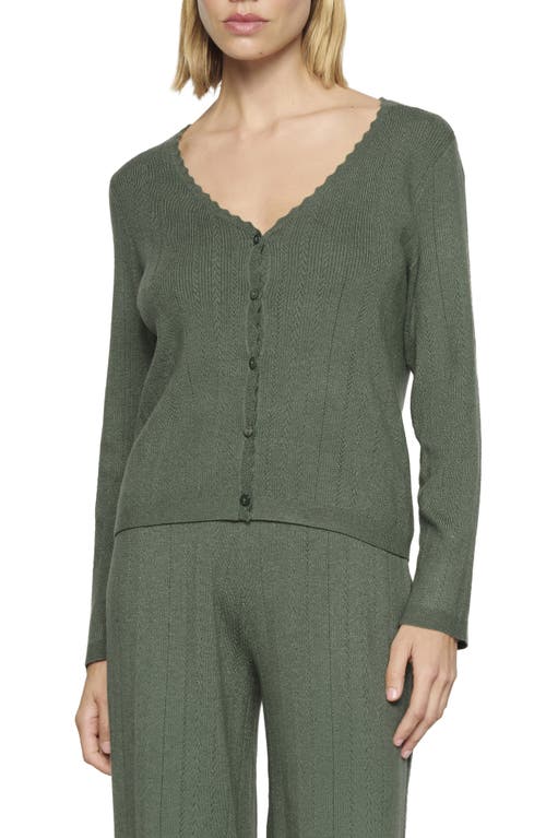 Eberjey Pointelle Cardigan in Desert Sage at Nordstrom, Size X-Small