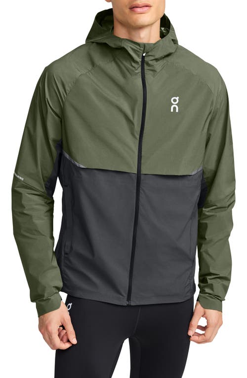 On Core Hooded Packable Running Jacket In Taiga/eclipse