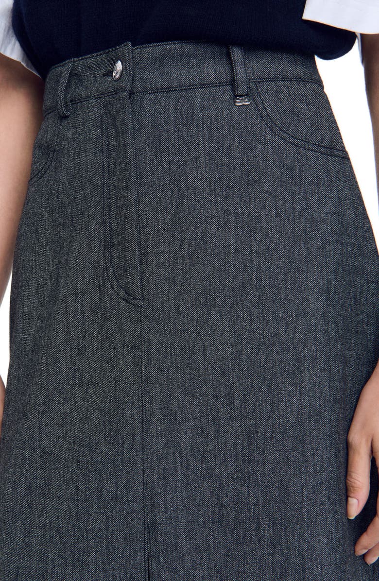 SANDRO Long slit skirt, Alternate, color, 