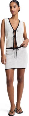 Onia Knit Tie V-Neck Front Tank Top