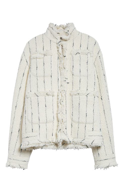 Shop Sacai Tweed Jacket In Off White
