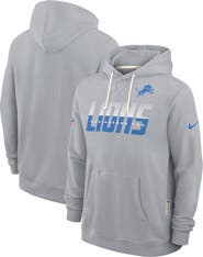 Nike Men's Nike Gray Detroit Lions Sideline Standard Issue Top Prospect Dri-FIT Hoodie