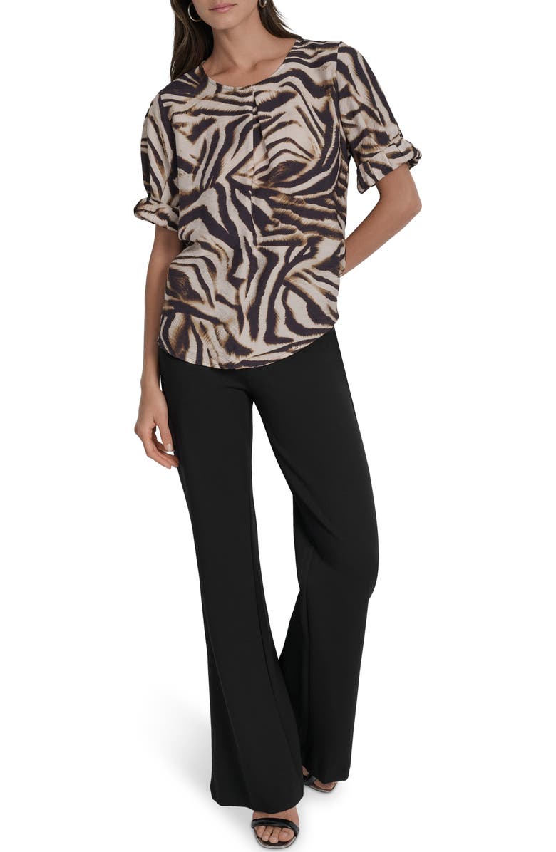 DKNY Abstract Zebra Print Voile Top, Alternate, color, Blurred Zebra