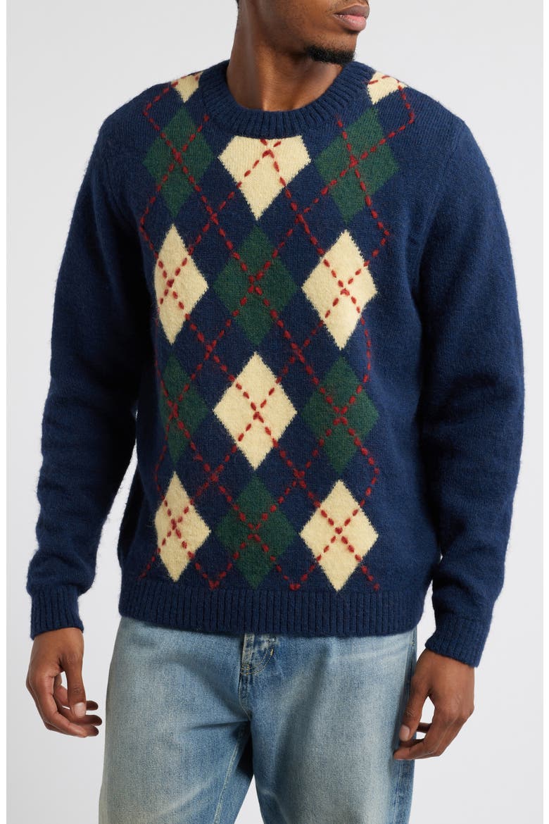 Argyle Sweater, Main, color, NAVY