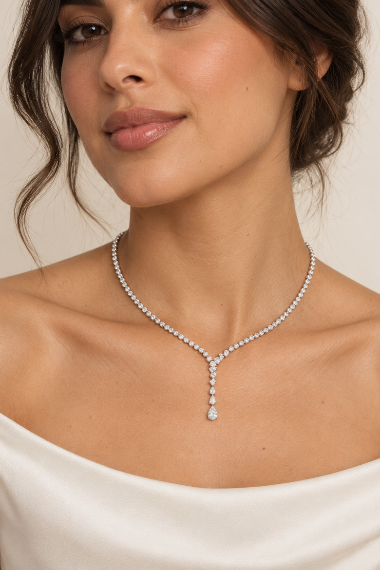 5 1/2 CT Lab-Grown Diamond 16 1/2" Necklace in 14K Gold, Alternate, color, White