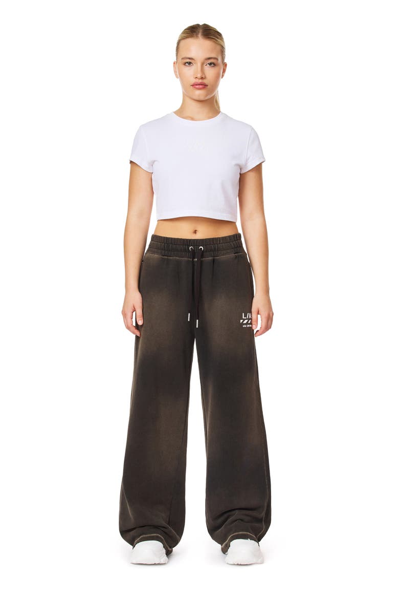 Wide Leg Cotton Jersey Pants, Alternate, color, BLACK NIGHT