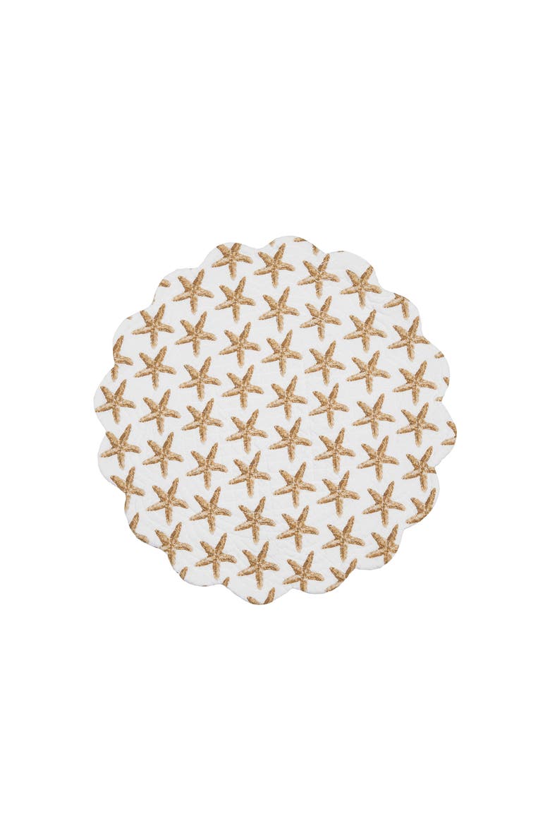 Sandbridge Stars Round Placemats Set of 6, 17", Alternate, color, White
