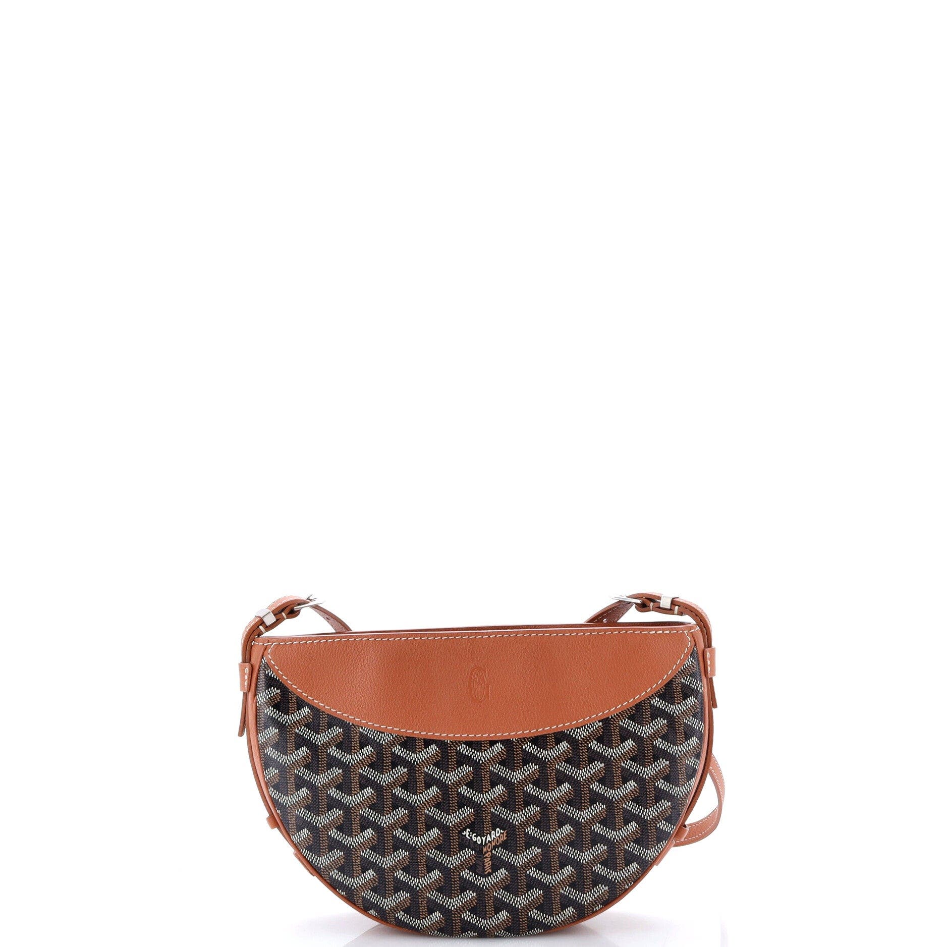 Hirondelle Shoulder Bag Coated Canvas and Leather, Alternate, color, Brown