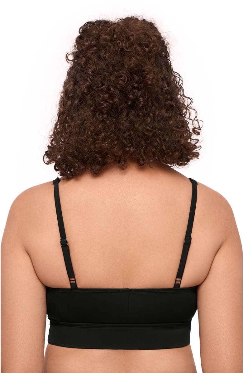 S3 Apparel Supportive and Sculpting Banded Plunge V-Neck Bralette Swimsuit Top, Alternate, color, Onyx Black