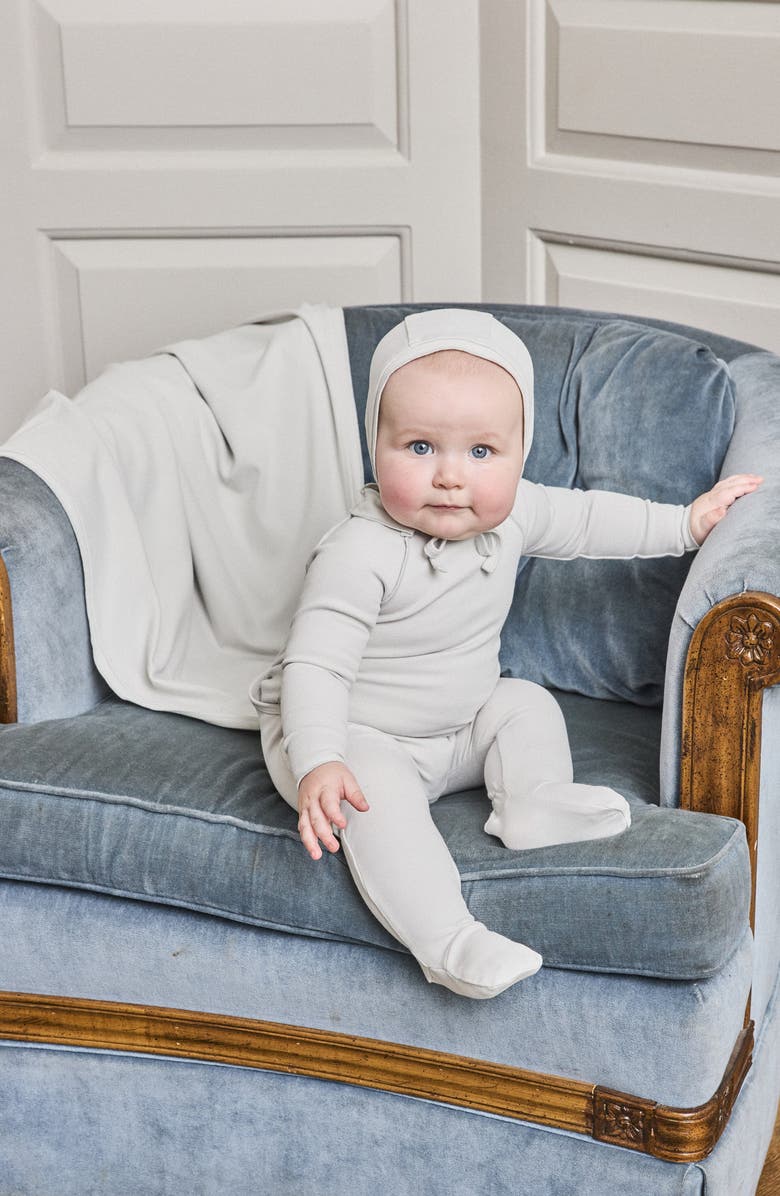 NoggiWear Side Ruffle Footie, Alternate, color, Pale Blue