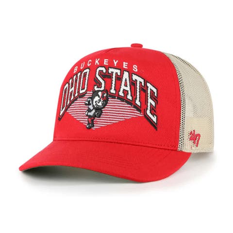 Men's '47  Scarlet Ohio State Buckeyes Pomona Mesh Hitch Adjustable Trucker Hat