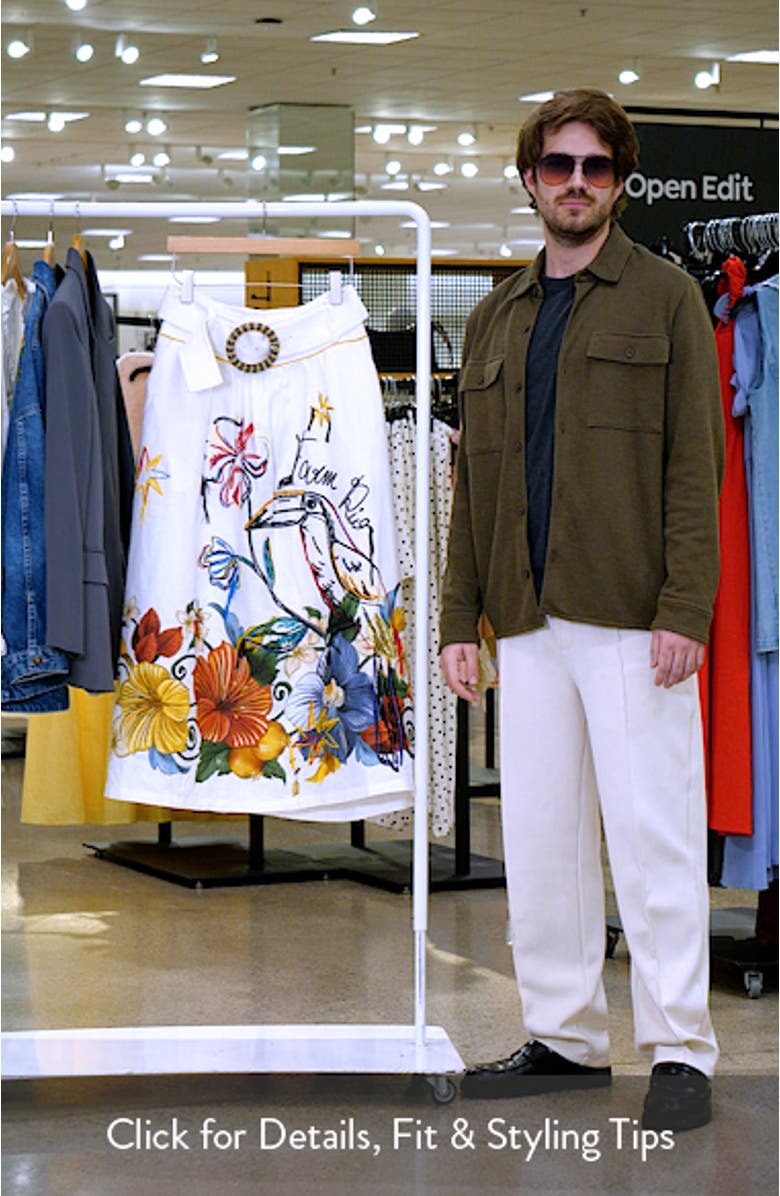 Beaded Floral Linen Maxi Skirt, sales video thumbnail