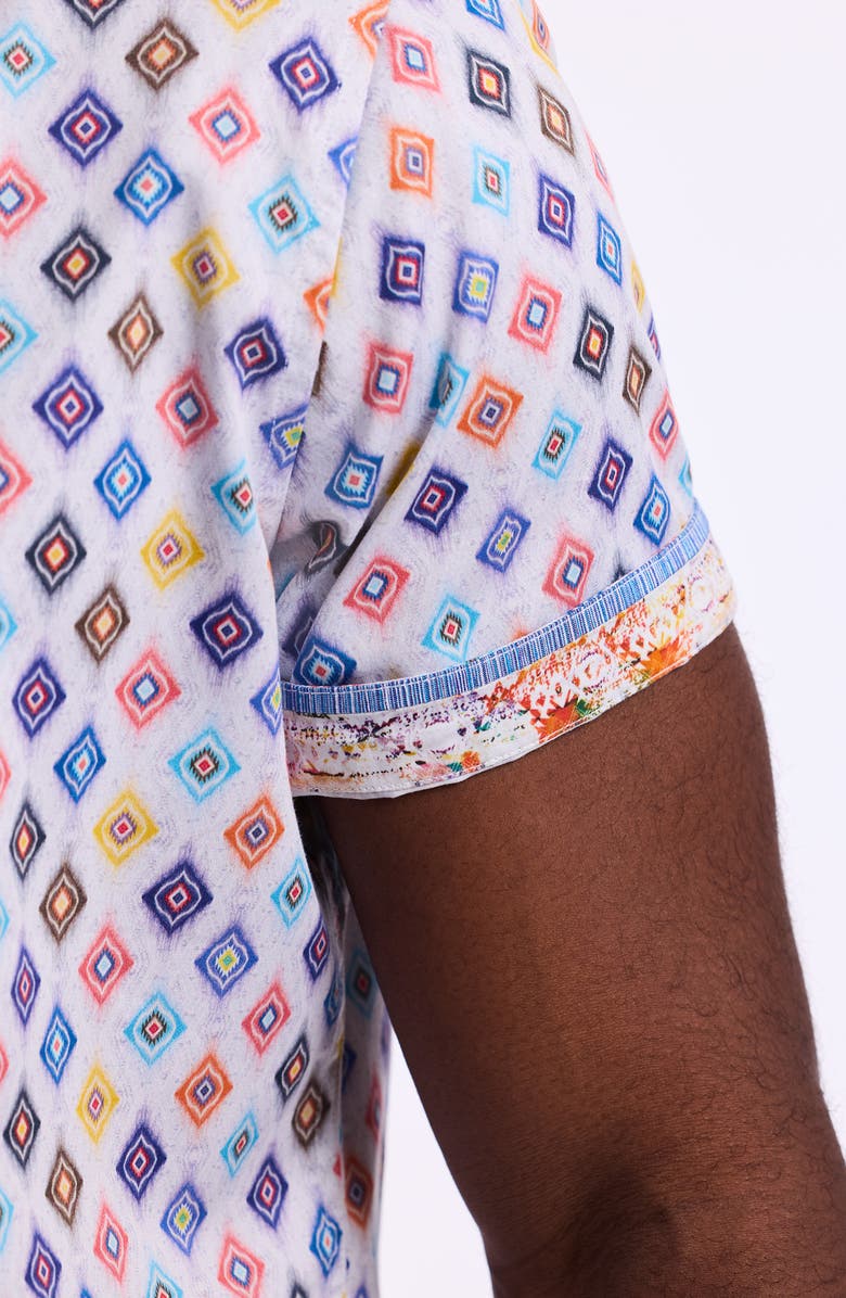 Robert Graham Peterman Short Sleeve Cotton Button-Up Shirt, Alternate, color, Multi