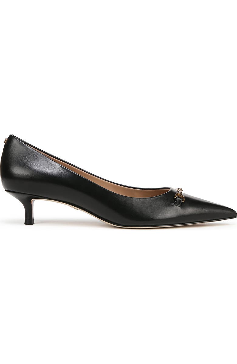 Sam Edelman Kaya Pointed Toe Kitten Heel Pump, Alternate, color, Black Leather