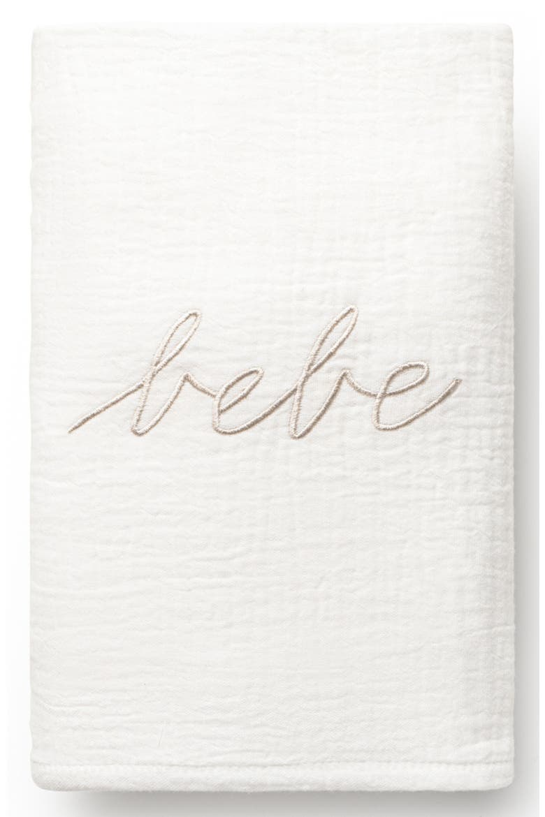 Bebe Cotton Muslin Waffle Swaddle, Alternate, color, WHITE
