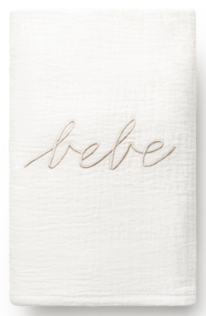 Domani Home Bebe Cotton Muslin Waffle Swaddle, Alternate, color, White