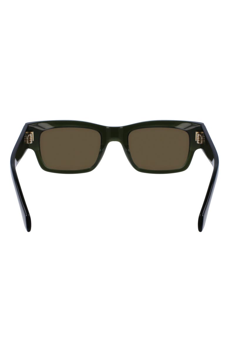 FERRAGAMO Rivets 53mm Rectangular Sunglasses, Alternate, color, Transparent Khaki