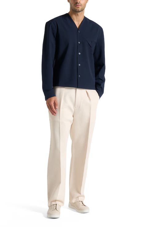 Zac Boxy V-Neck Long Sleeve Shirt