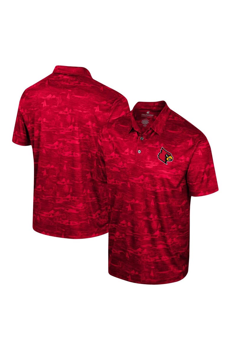 COLOSSEUM Men's Colosseum Red Louisville Cardinals Daly Print Polo, Main, color, Red