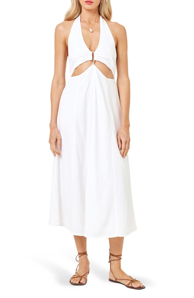LSPACE Eliza Cutout Cover-Up Halter Dress, Main, color, 