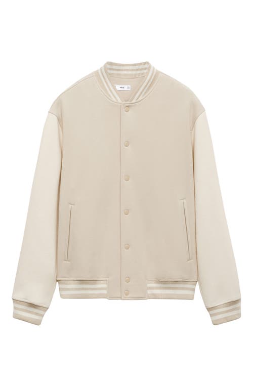 MANGO MANGO CONTRASTING COTTON BLEND BOMBER JACKET