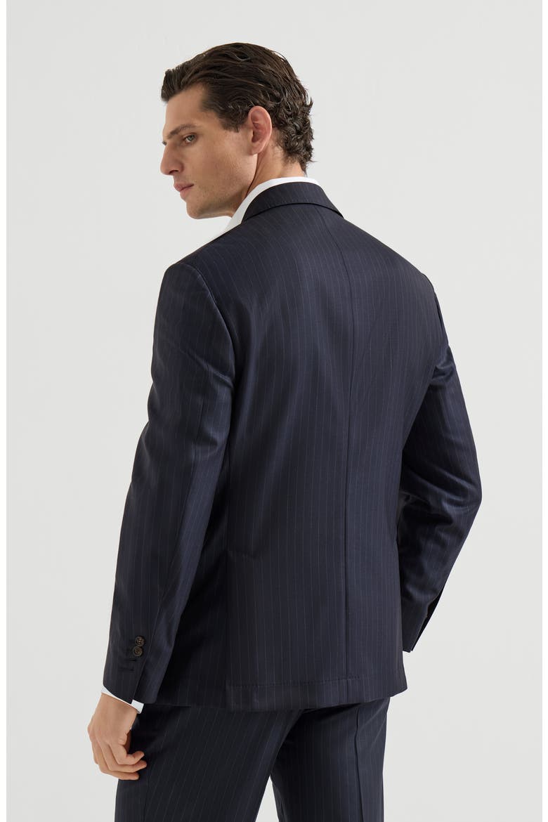 Chalk stripe blazer, Alternate, color, Navy Blue