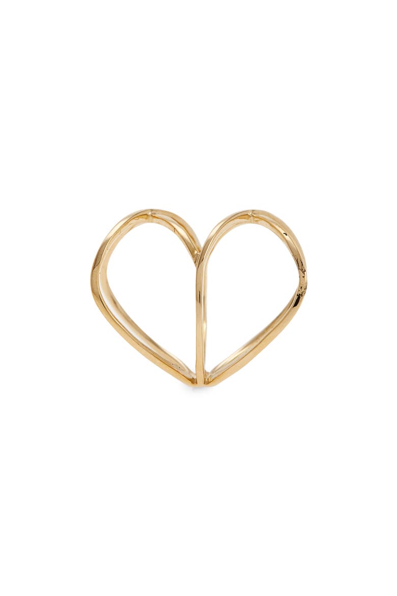 14K Double Crisscross Ring   (Nordstrom Exclusive), Alternate, color, YELLOW GOLD